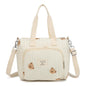Small Diaper Bag Tote, Crossbody Diaper Bag Mini Purse with 5 Pockets, Travel Baby Bag for boys & Girls, Off White - Bear