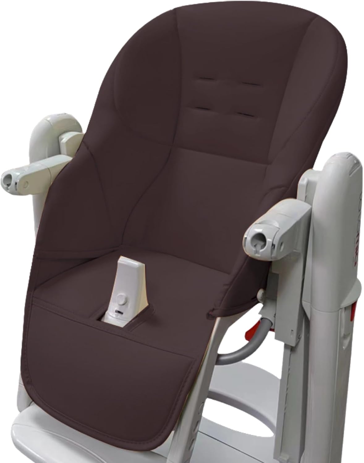 High Chair Cover Replacement Suitable for Peg Perego Tatamia, High Chair Seat Soft Cushion, Comfortable Cushion PU Leather, Brown