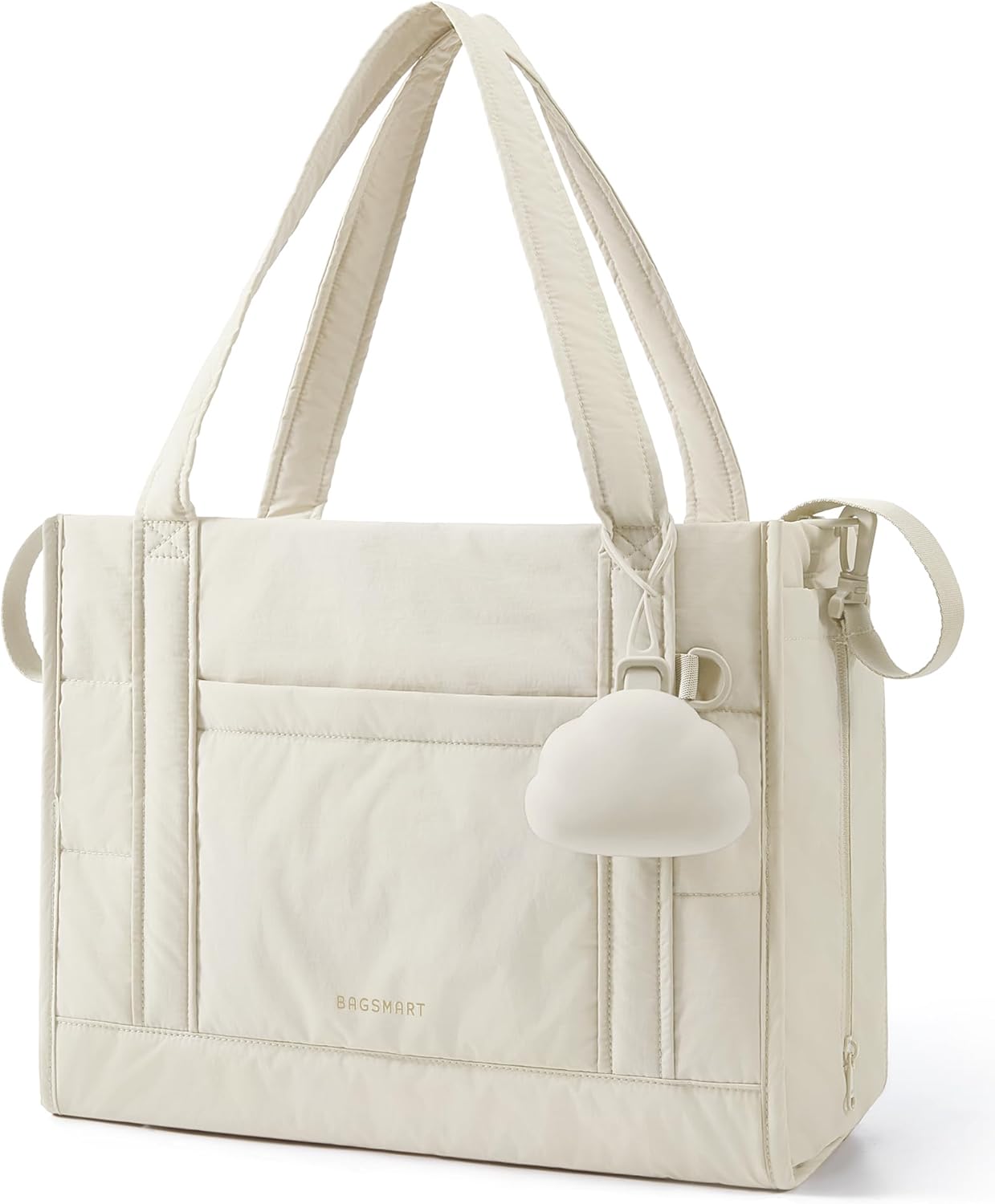 BAGSMART Diaper Bag Tote Puffer, Hospital Bag for Labor Delivery with Pacifier Case, Lightweight Baby Bag for Travel, Work | Multifunctional, Insulated Pockets, Water Resistance