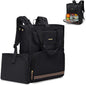 GOLF SUPAGS Diaper Bag Backpack with Portable Changing Pad 25L Baby Bag Insulated lunch box Backpack Fits 17.3" Laptop (Black)
