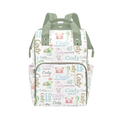 Animals Personalized Diaper Baby Bag with Custom Name – Custom Baby Tote Backpack for Mom, Unique Gift for New Parents, Baby Shower Essentials