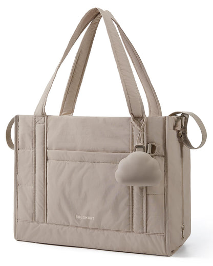BAGSMART Diaper Bag Tote Puffer, Hospital Bag for Labor Delivery with Pacifier Case, Lightweight Baby Bag for Travel, Work | Multifunctional, Insulated Pockets, Water Resistance