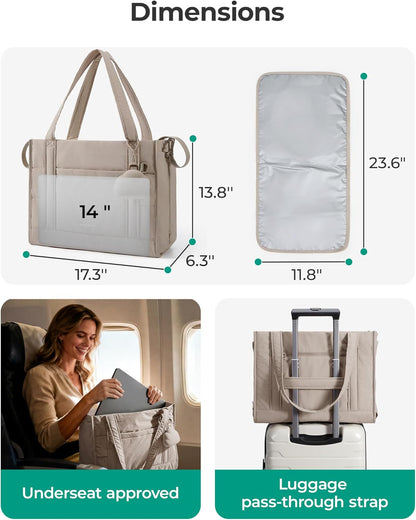 BAGSMART Diaper Bag Tote Puffer, Hospital Bag for Labor Delivery with Pacifier Case, Lightweight Baby Bag for Travel, Work | Multifunctional, Insulated Pockets, Water Resistance